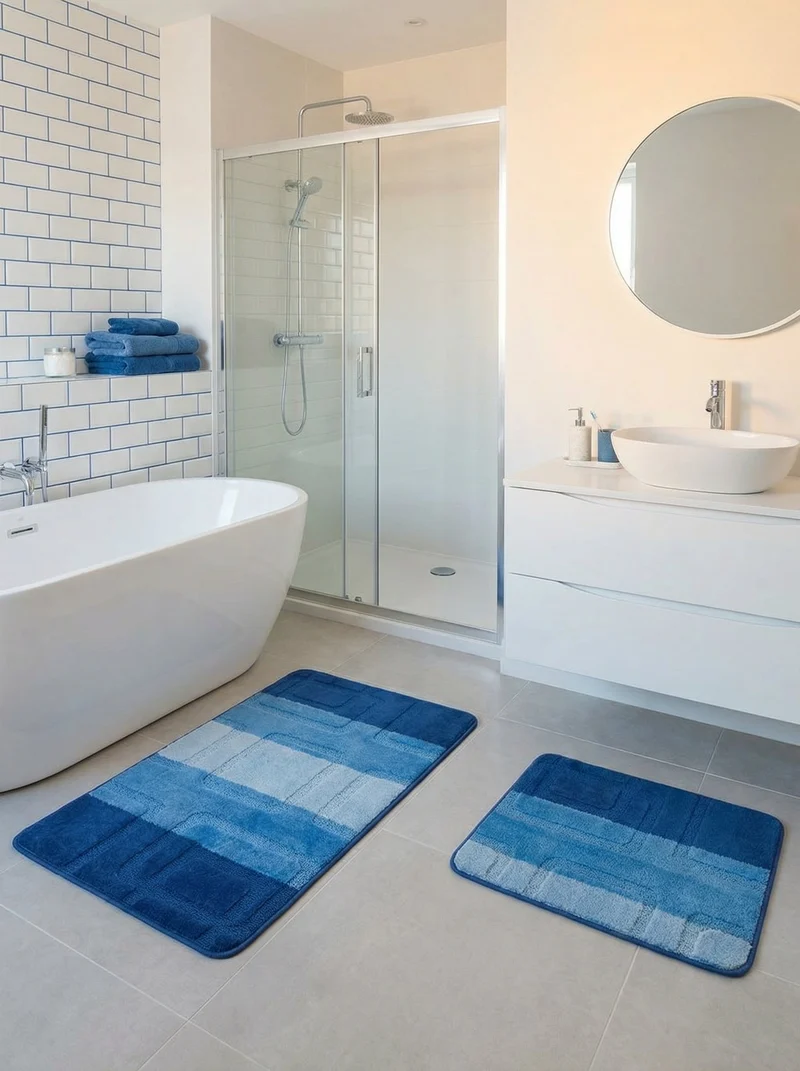 Kit Tapis de Bain Bleu - Cordova N°5