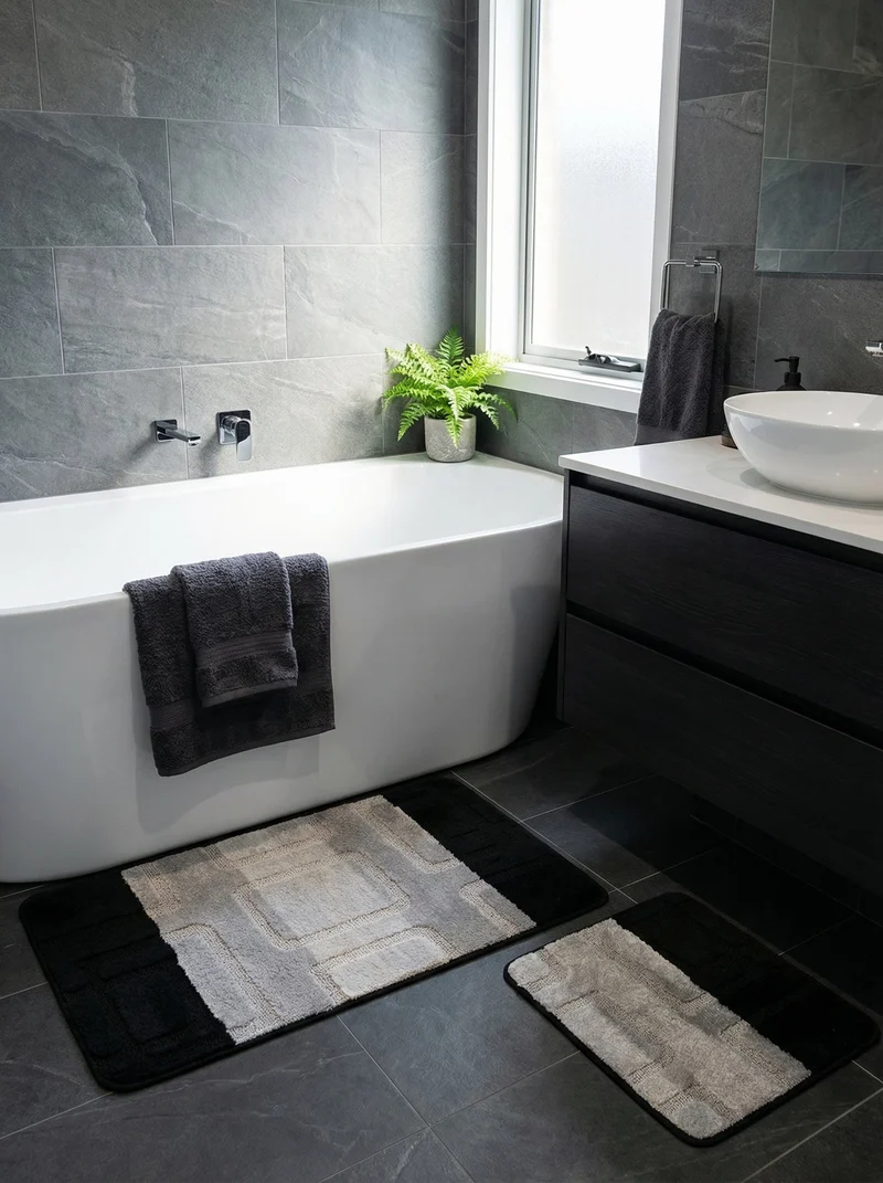 Kit Tapis de Bain Noir - Cordova N°4