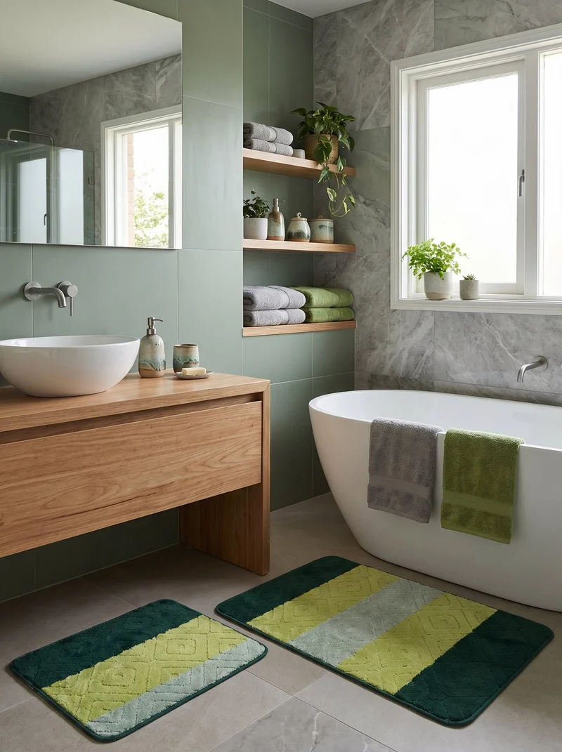Kit Tapis de Bain Vert - Cordova N°6