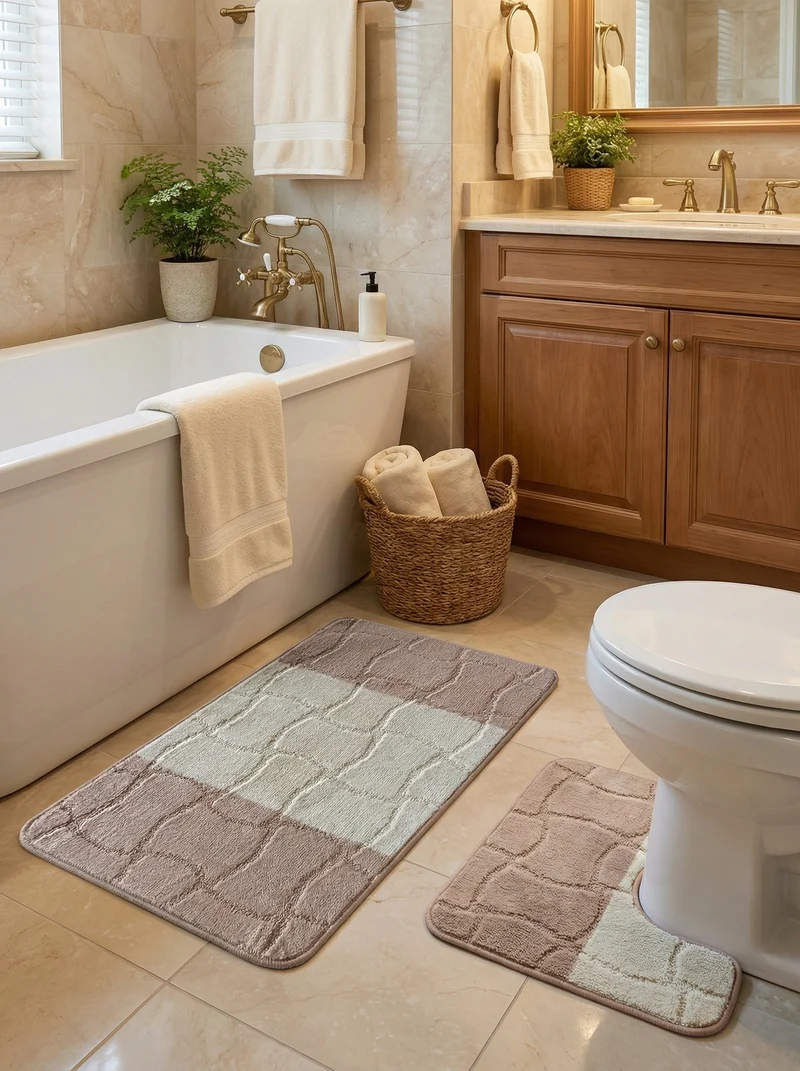 Kit Tapis de Bain Beige - Cordova N°2