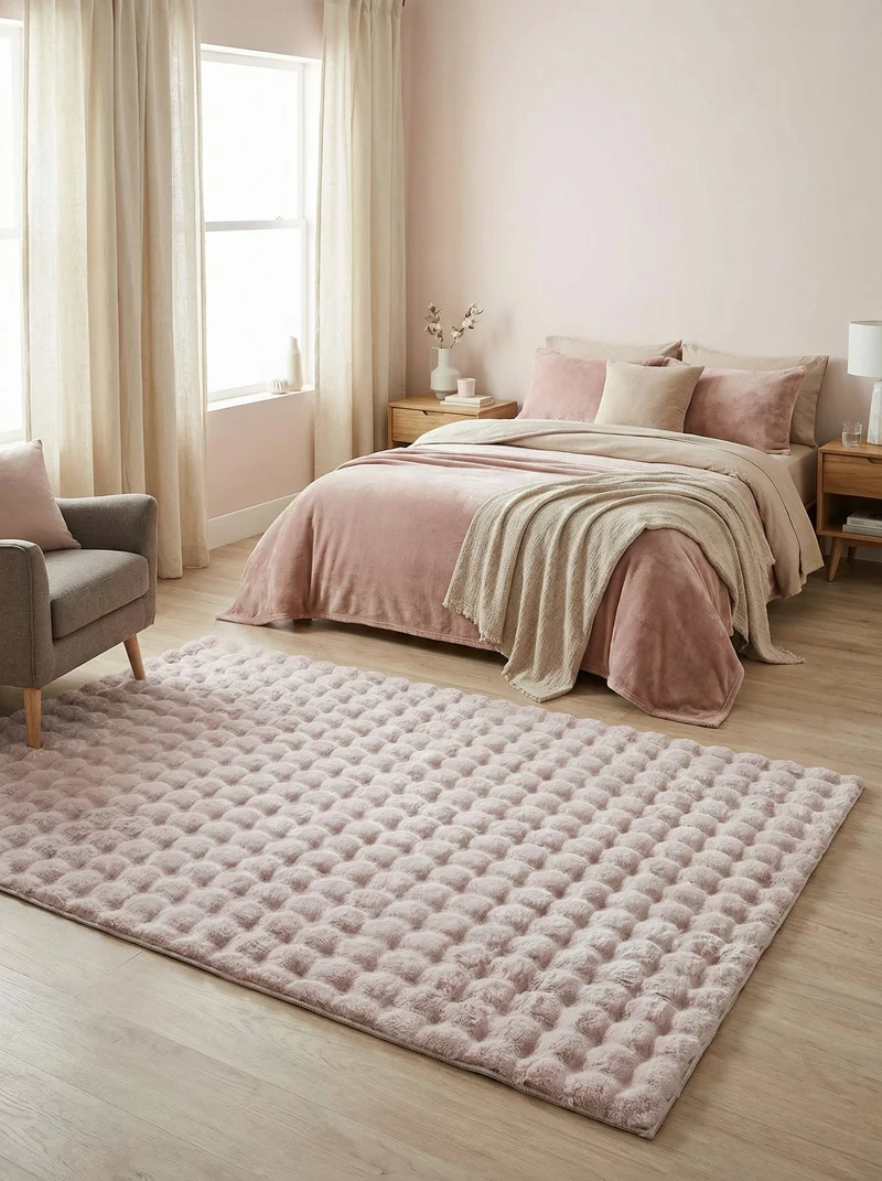 Tapis Shaggy Rose Poudré - Prismo