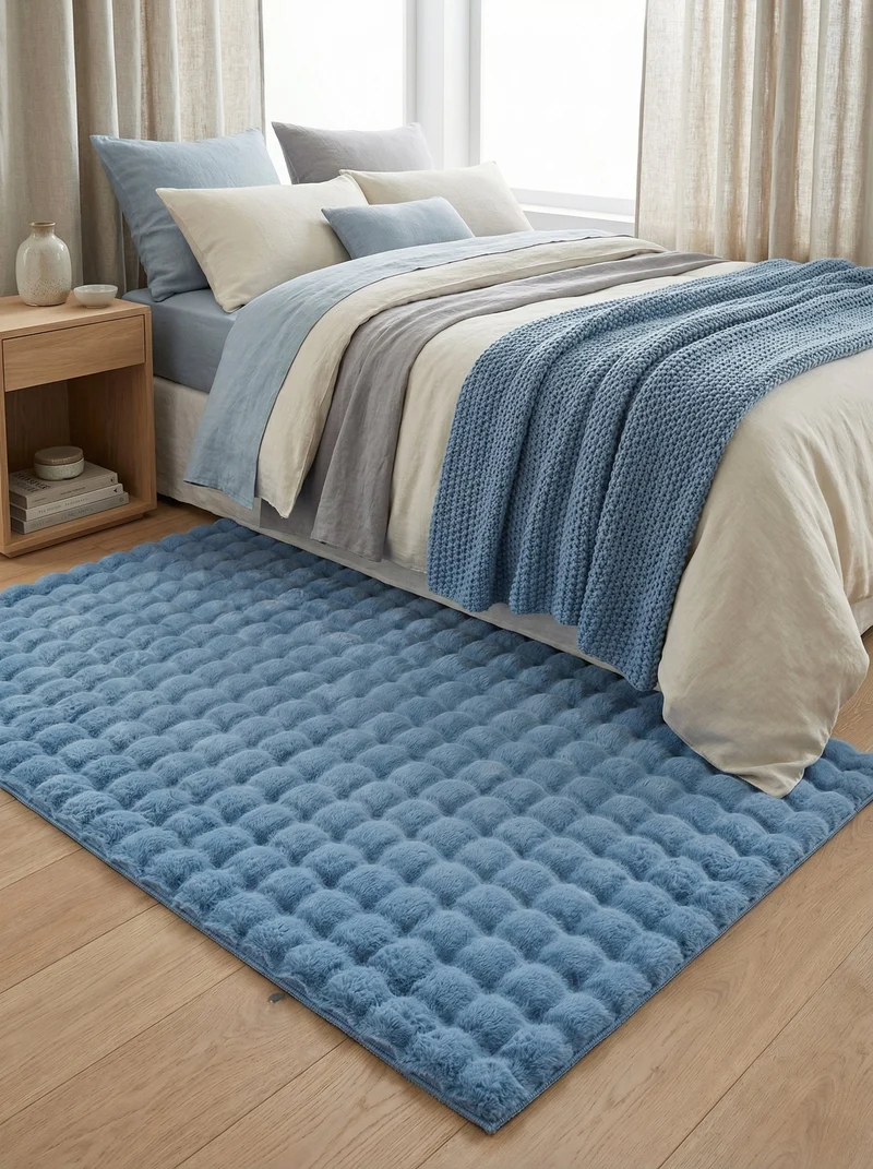 Tapis Shaggy Bleu - Prismo