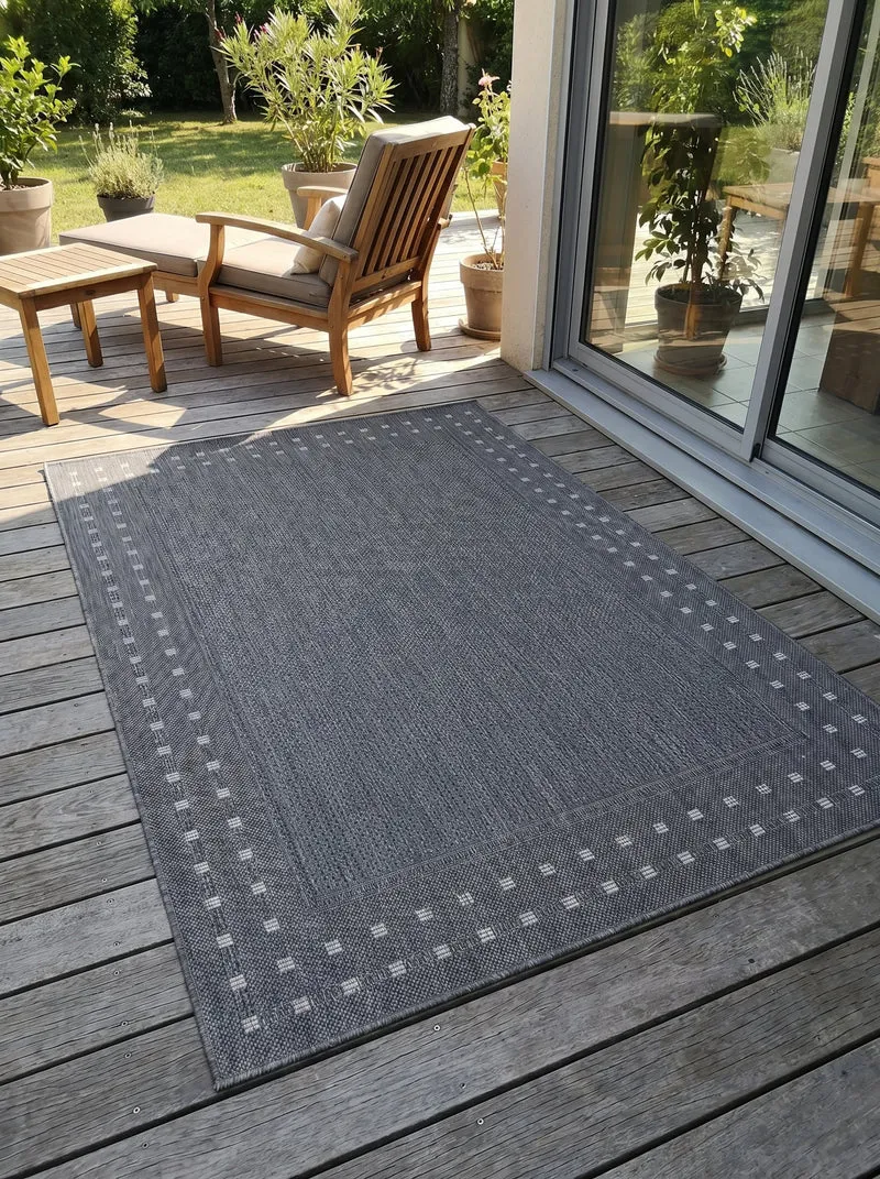 Tapis Extérieur Moderne Gris Anthracite - Kalista