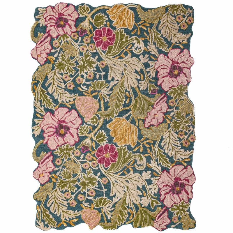 Tapis en laine floral géométrique DAPHNE