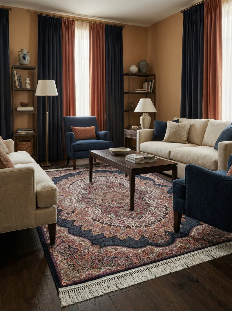 Tapis Persan Bleu Marine - Isfahan N°04