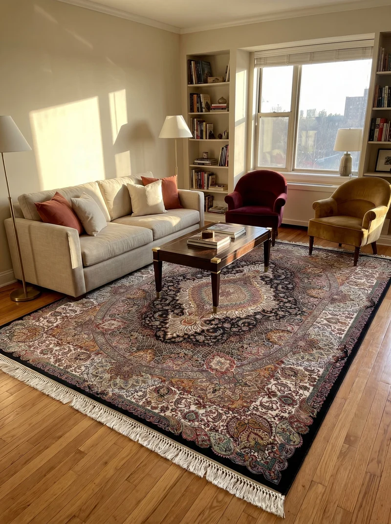 Tapis Persan Bleu Marine - Isfahan N°03