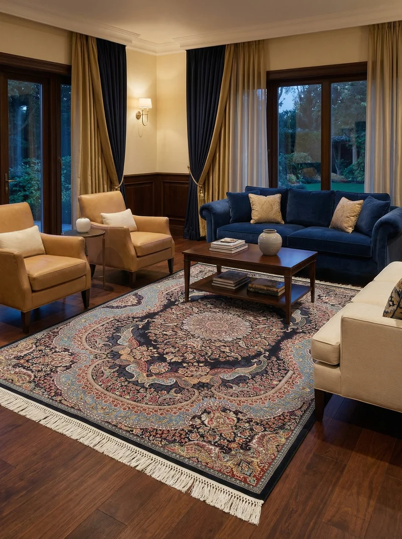 Tapis Persan Bleu Marine - Isfahan