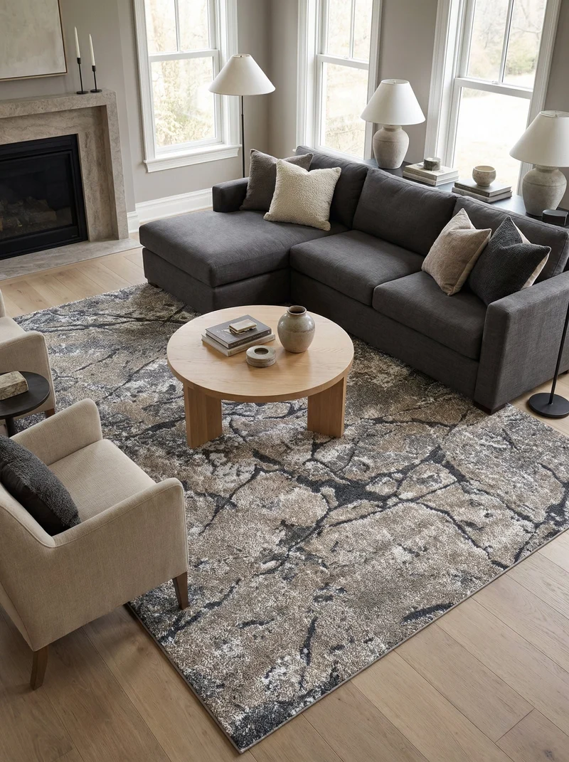 Tapis Moderne Marron et Beige - Torino