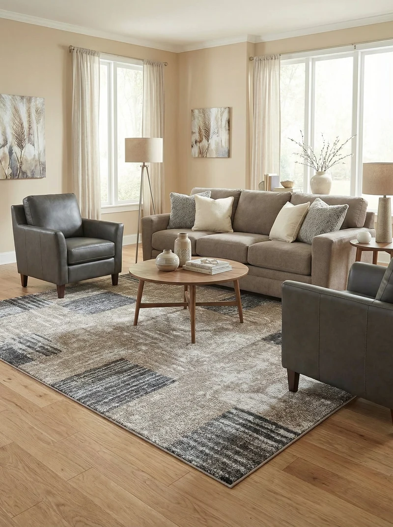 Tapis Moderne Beige et Gris - Torino