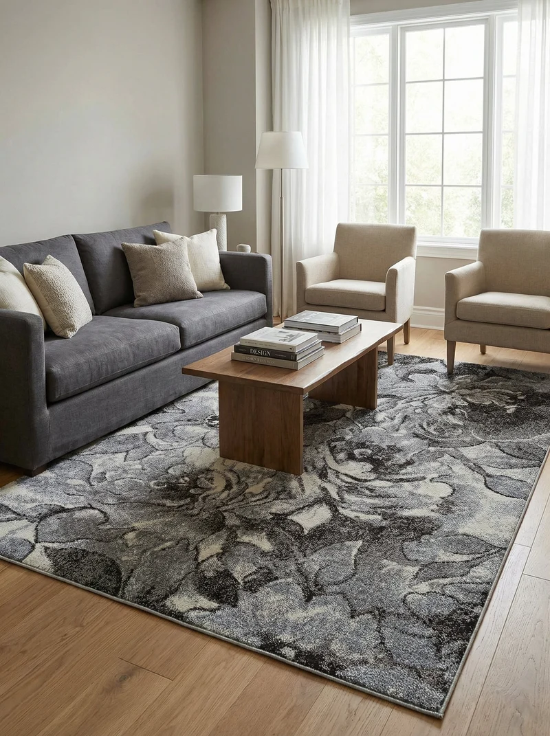 Tapis Design Gris et Noir - Torino N°16-2