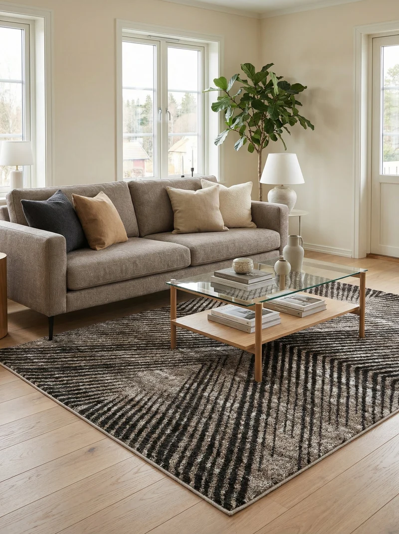 Tapis Design Gris et Noir - Torino N°14