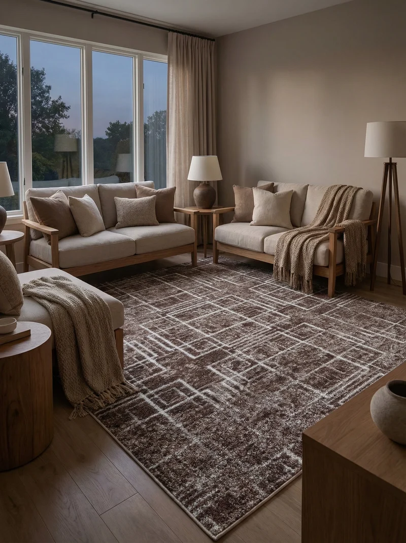 Tapis Vintage Marron et Crème - Torino