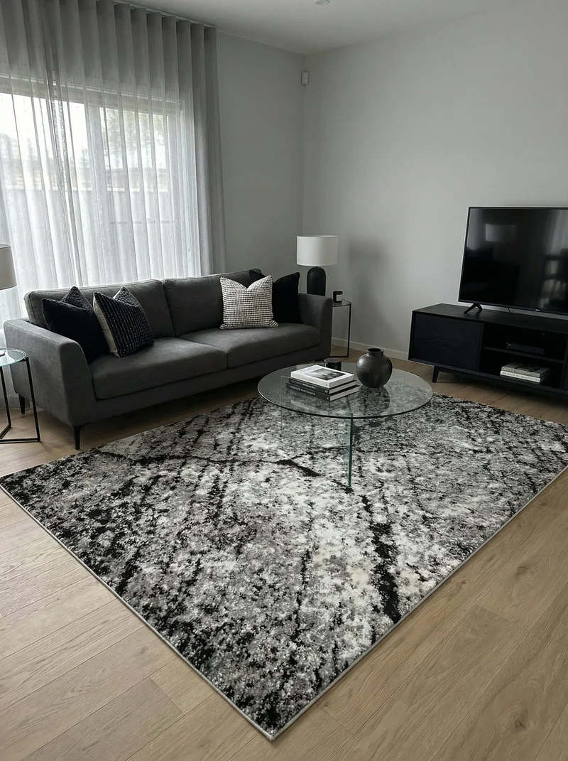 Tapis Moderne Gris et Noir - Torino N°04