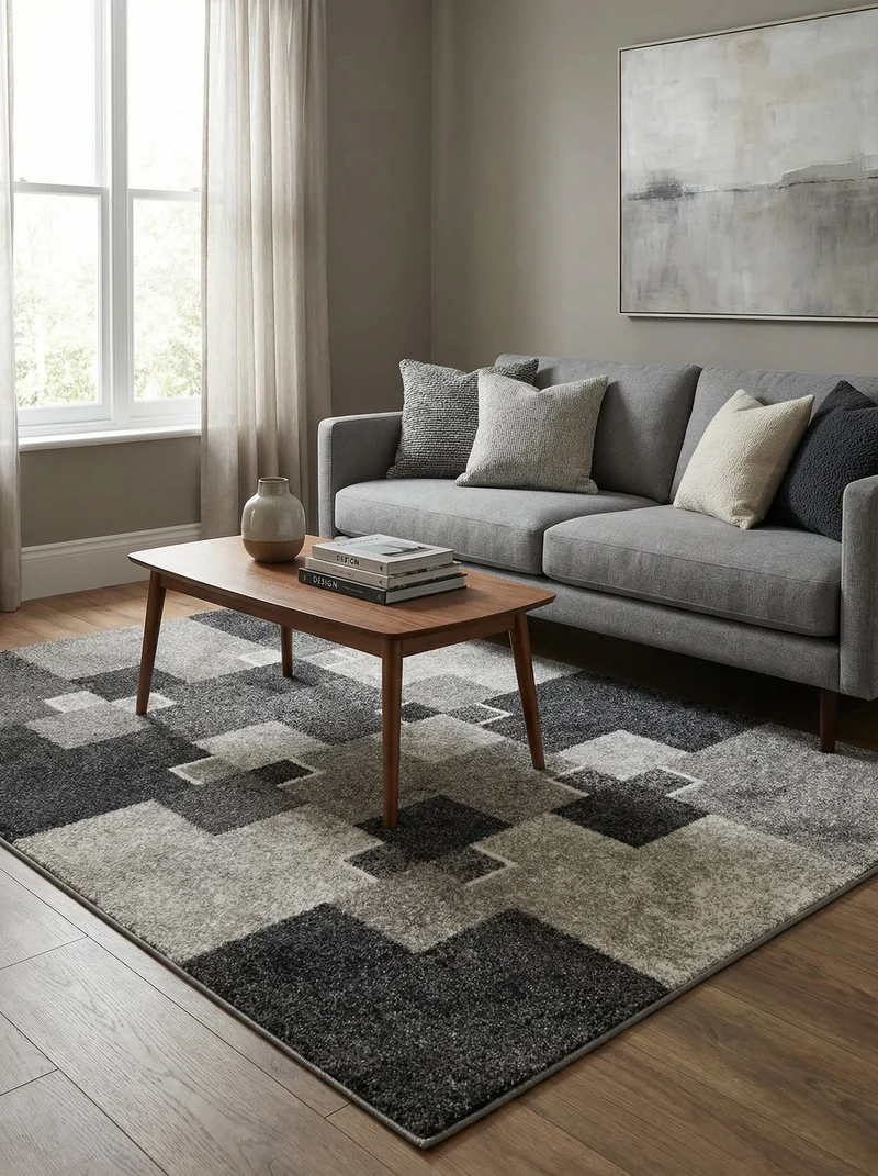 Tapis Moderne Gris et Noir - Torino