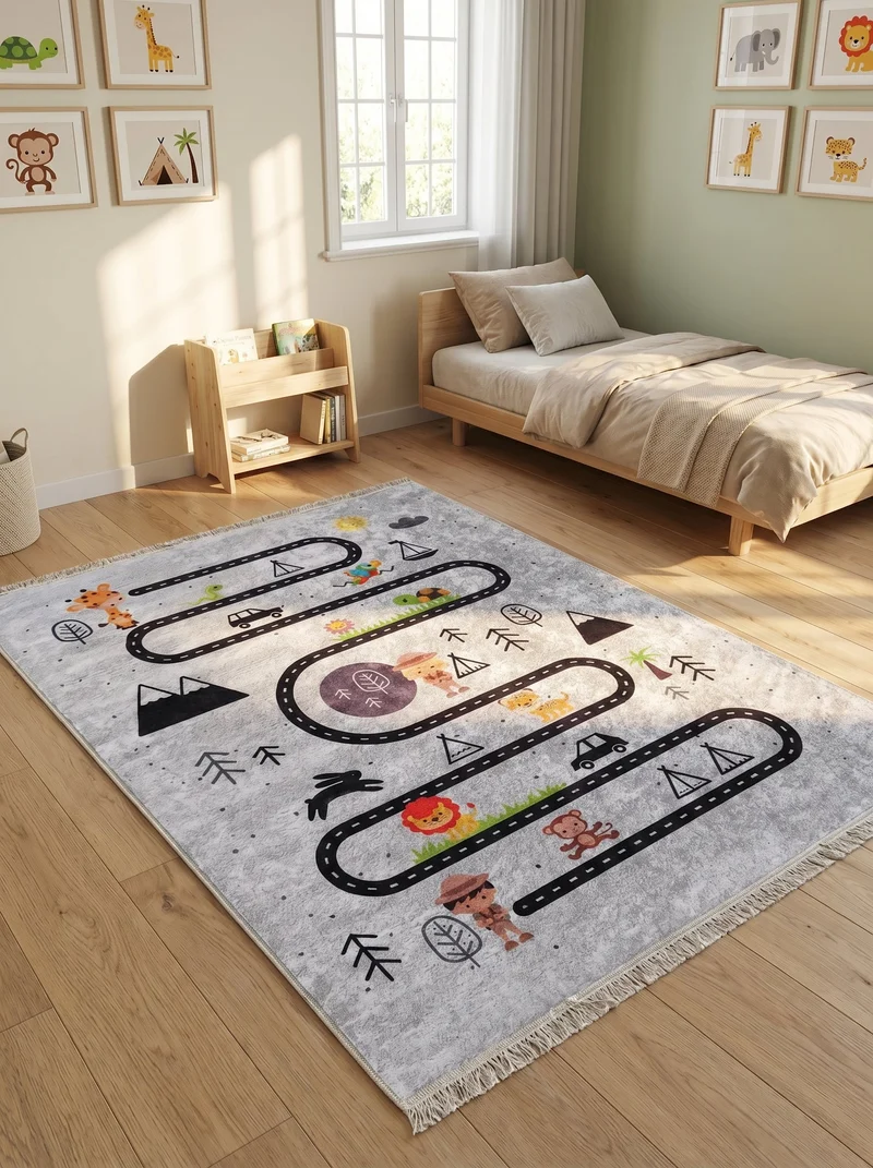 Tapis Enfant Safari Gris - Terrazzo
