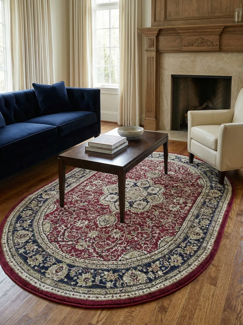 Tapis Ovale Oriental Rouge - Riviera