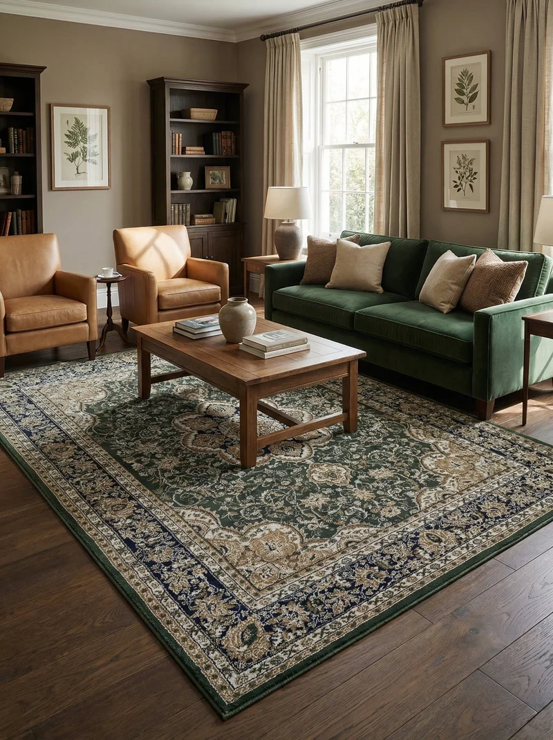 Tapis Oriental Vert - Riviera N°03