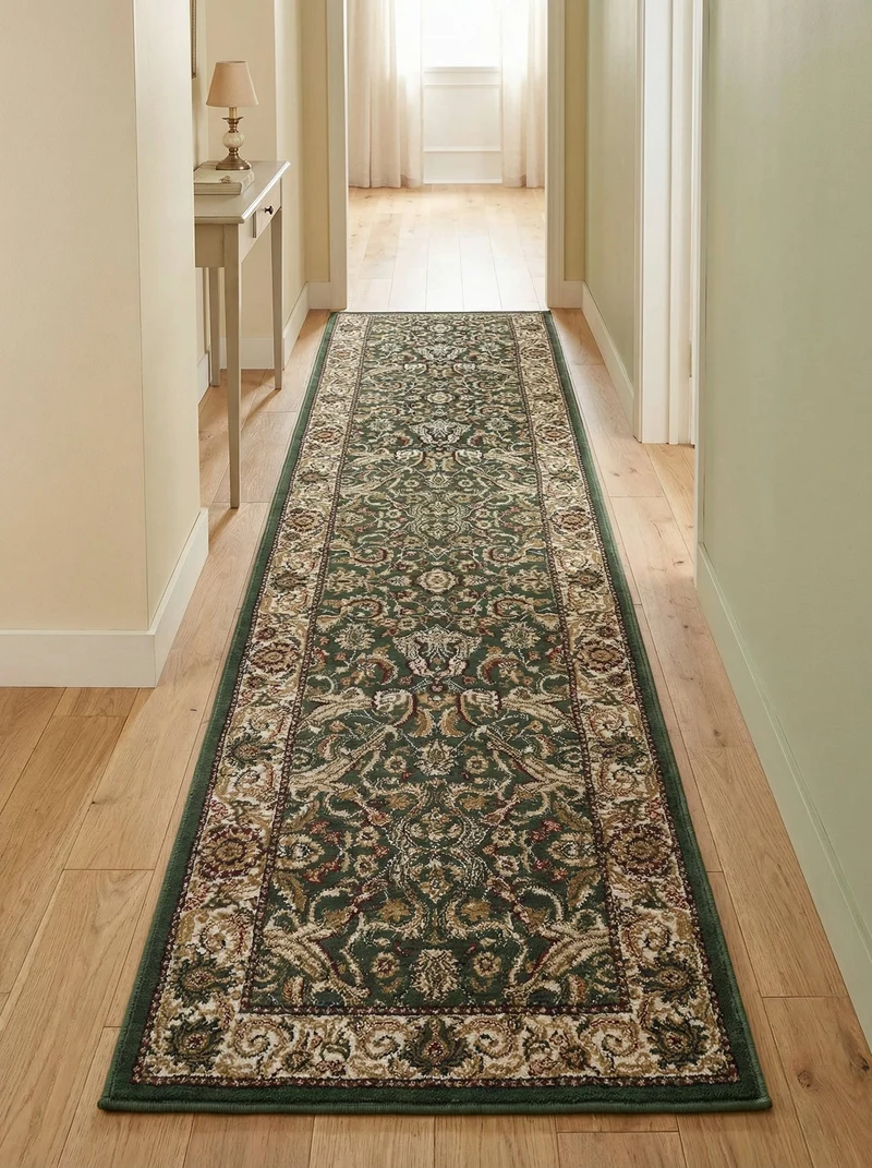 Tapis de Couloir Oriental Vert - Riviera N°02