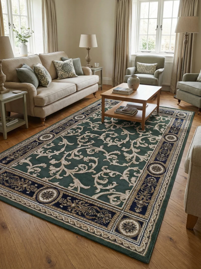 Tapis Oriental Vert - Riviera N°01