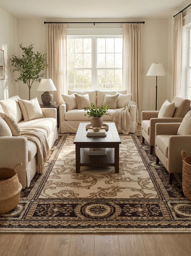 Tapis Oriental Crème - Riviera N°01