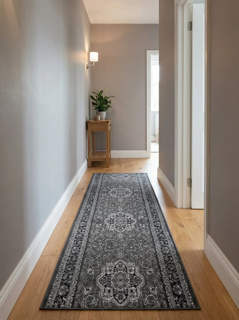 Tapis de Couloir Oriental Gris - Riviera