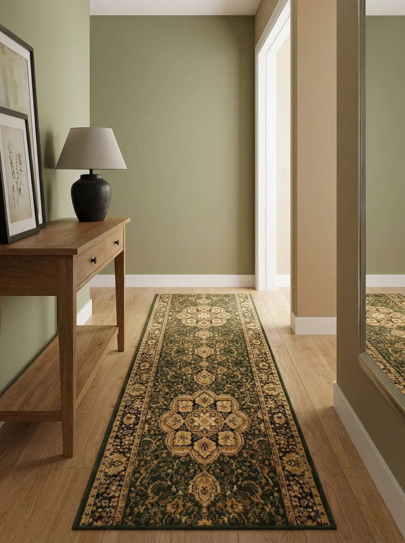 Tapis de Couloir Oriental Vert - Riviera N°03 Classique