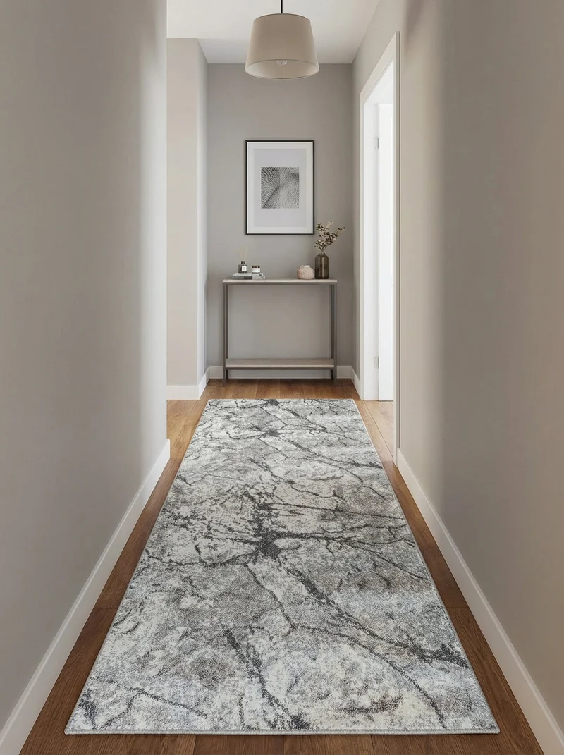 Tapis de Couloir Moderne Gris & Anthracite - Mirador