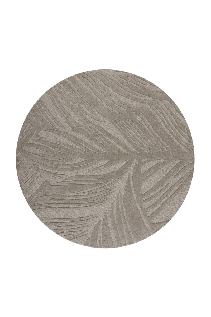 Tapis en laine rond FEUILLAGE