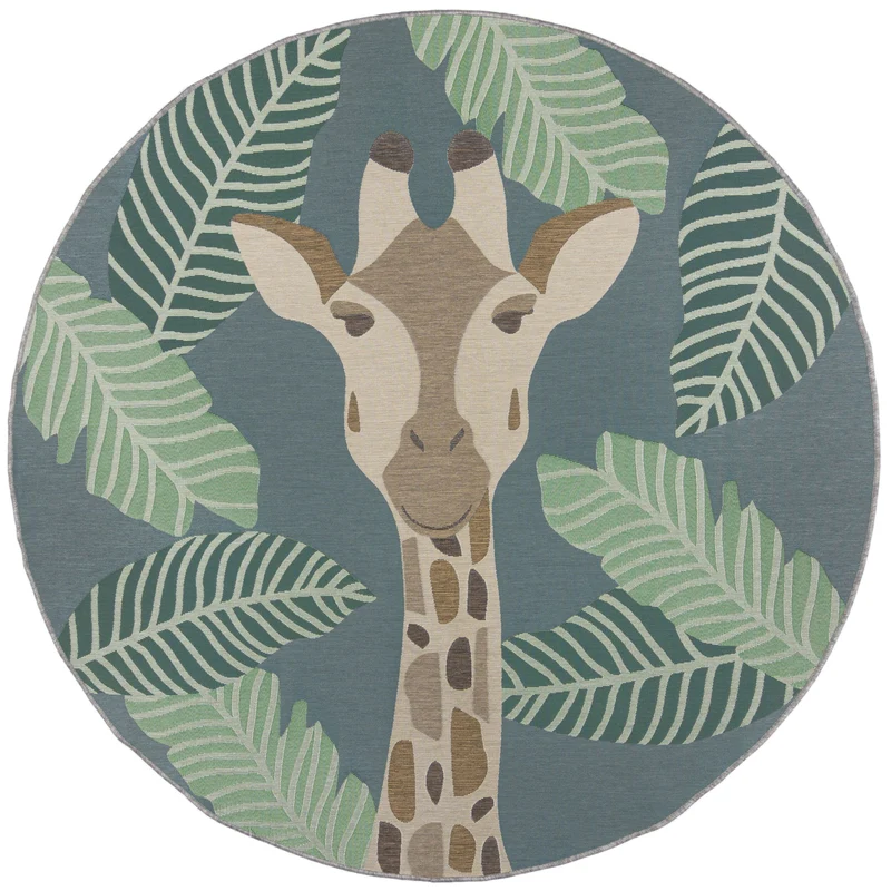 Tapis extérieur rond GIRAFE