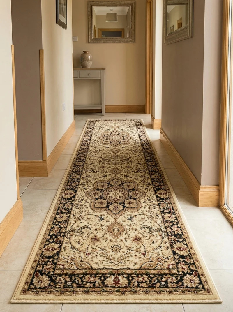 Tapis de Couloir Oriental Crème - Riviera Classique