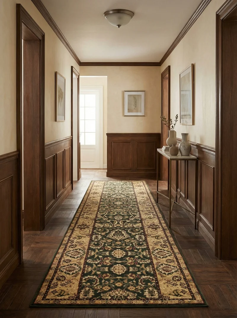 Tapis de Couloir Oriental Vert - Riviera N°02 Classique