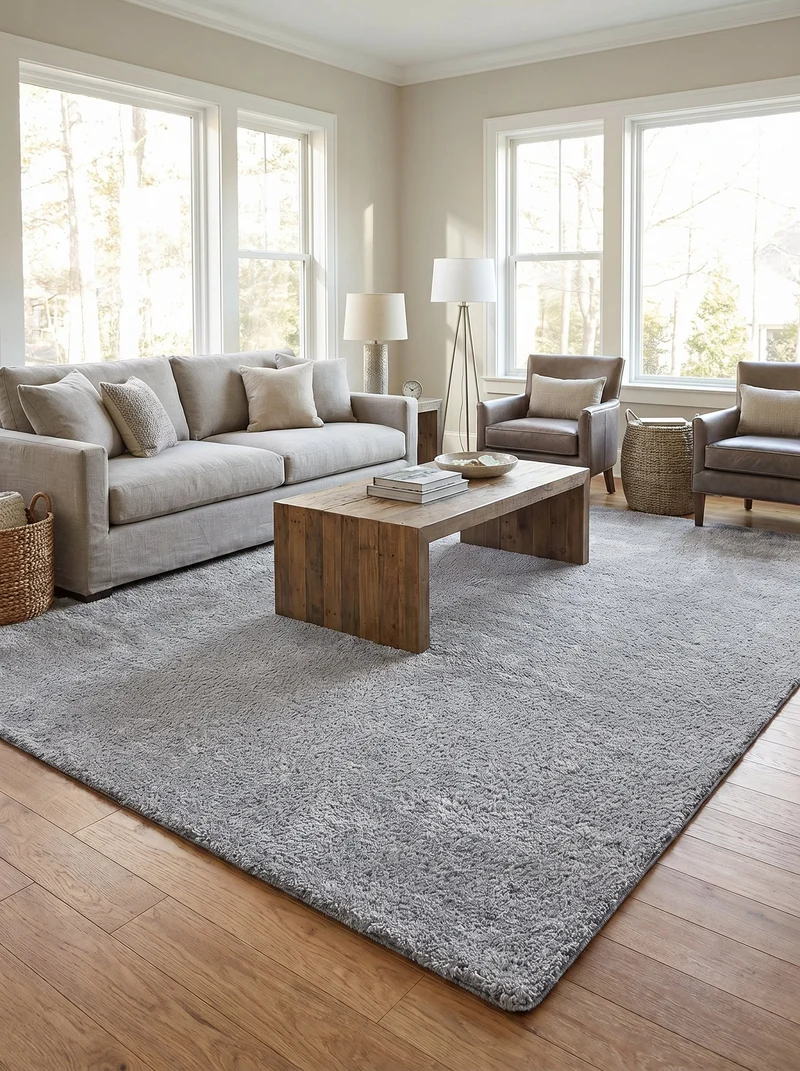 Tapis Lavable Shaggy Gris - Cardo