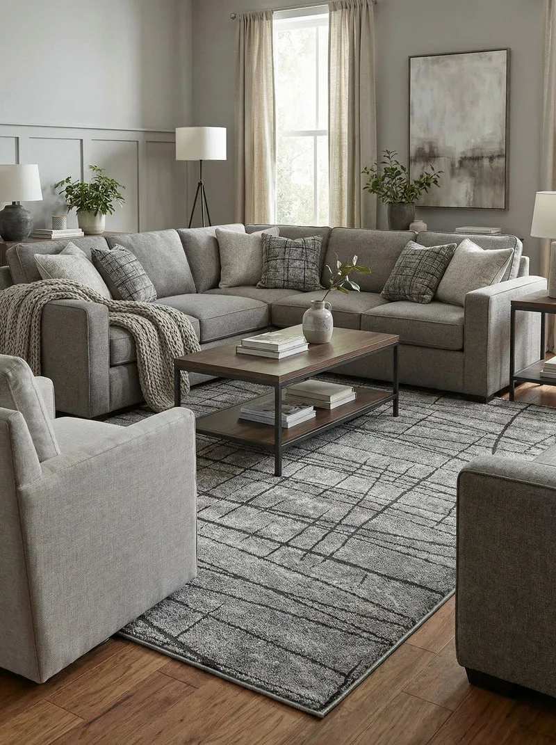 Tapis Moderne Gris & Anthracite - Arcano
