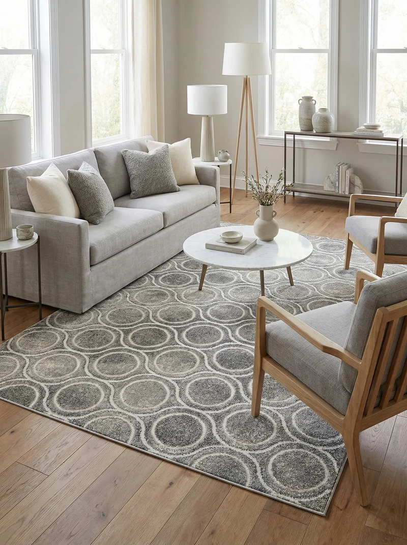 Tapis Géométrique Gris - Arcano