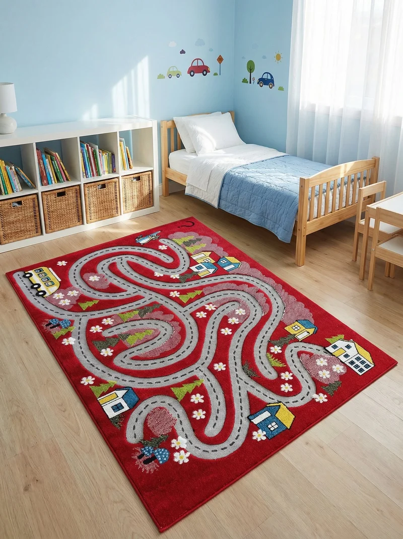 Tapis Enfant Route Rouge - Konfeti