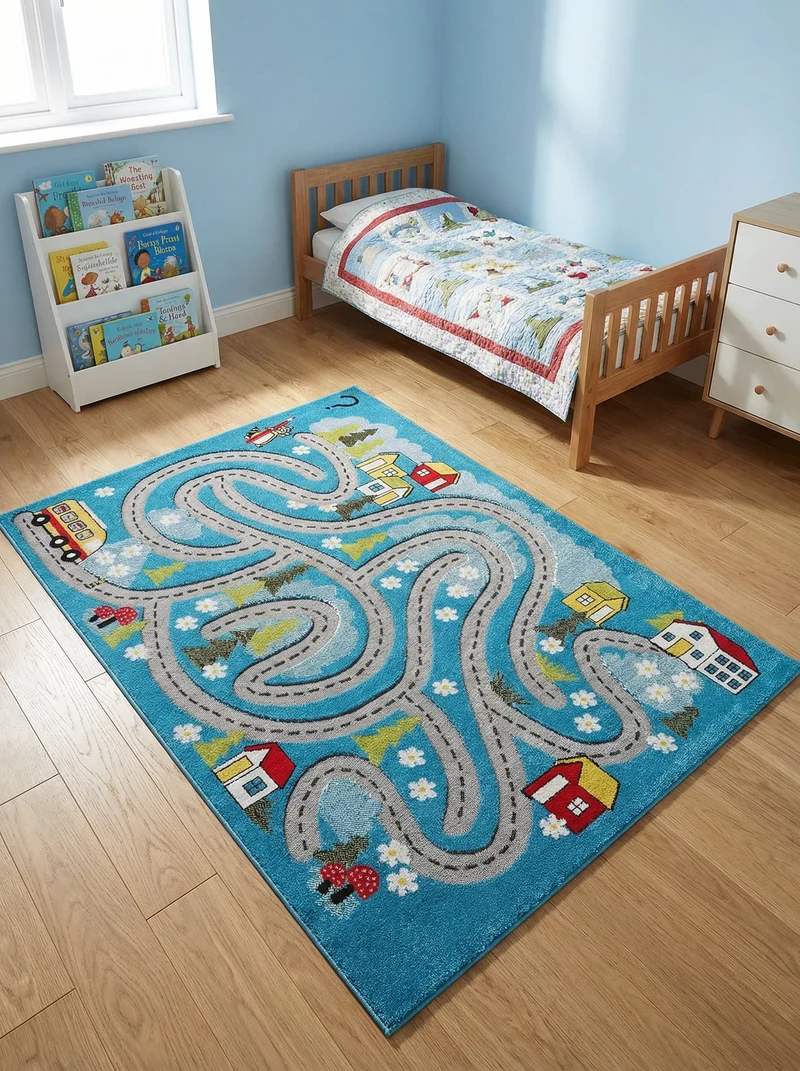Tapis Enfant Route Bleu - Konfeti