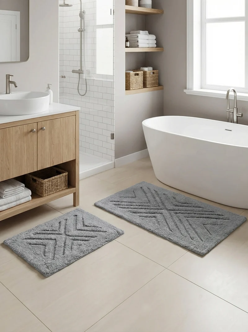Kit Tapis de Bain Gris - Harlem N°3