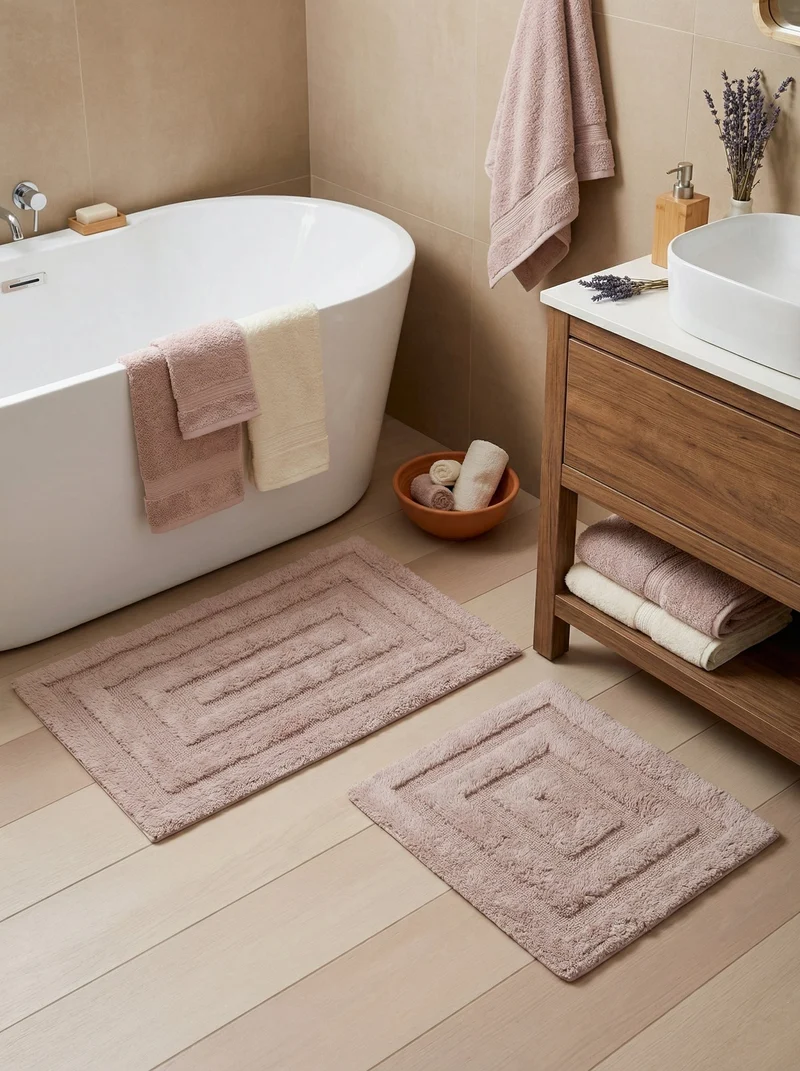 Kit Tapis de Bain Rose Poudré - Harlem N°2