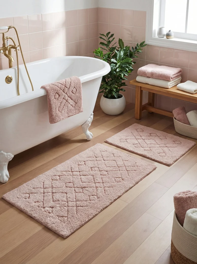 Kit Tapis de Bain Rose Poudré - Harlem