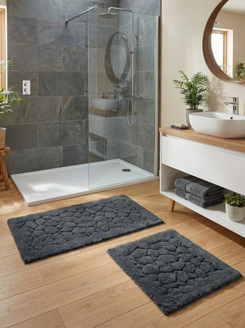 Kit Tapis de Bain Graphite - Harlem