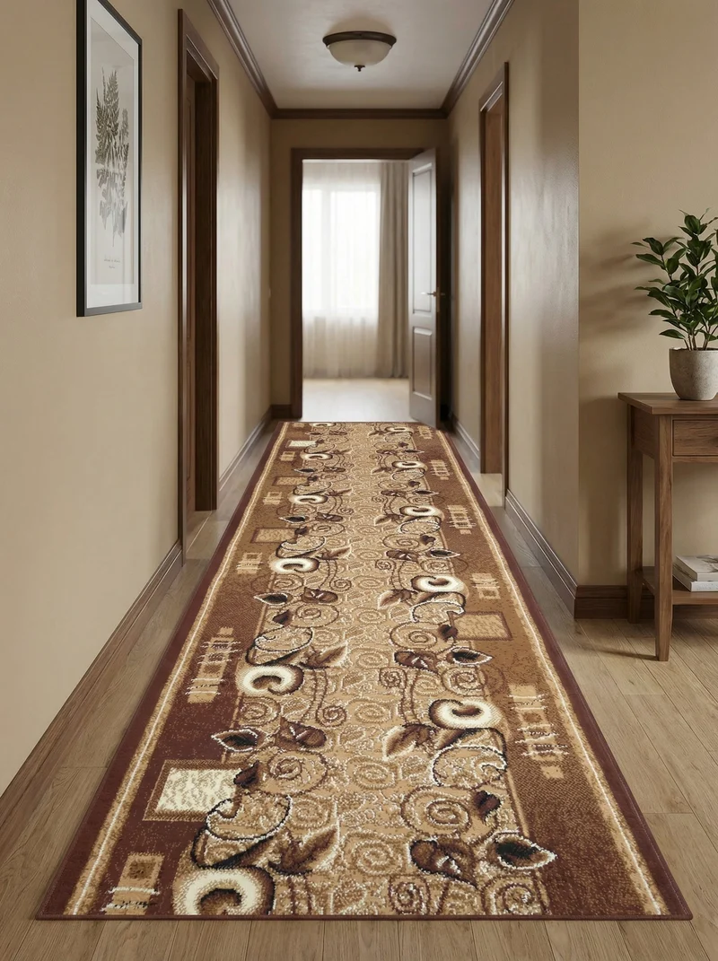 Tapis de Couloir Moderne Beige & Marron - Valore