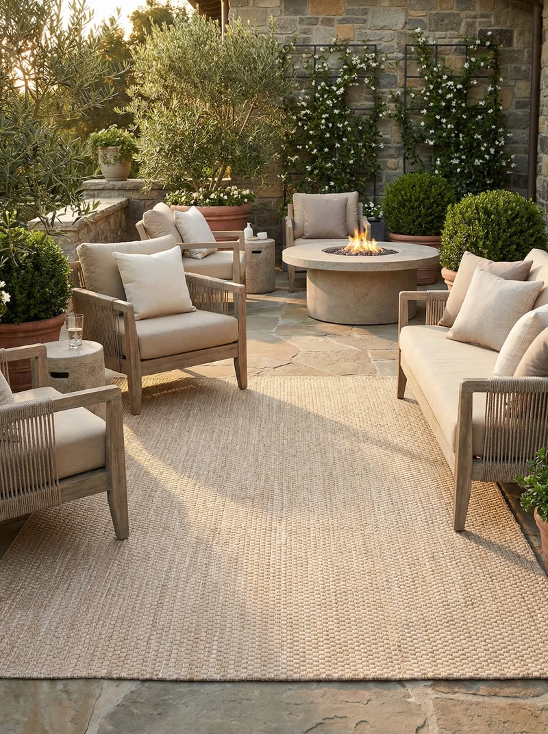 Tapis Extérieur Beige Ambré - Soléa