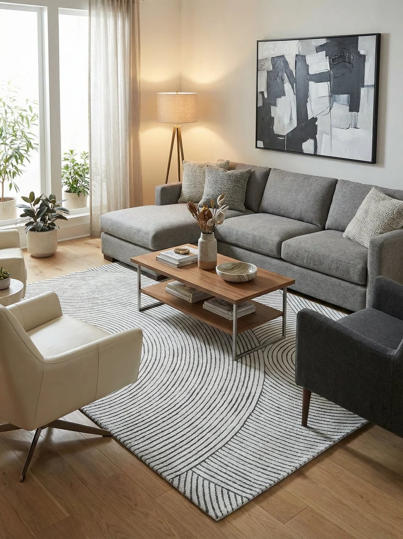 Tapis Lavable Scandinave Blanc - Nimbus