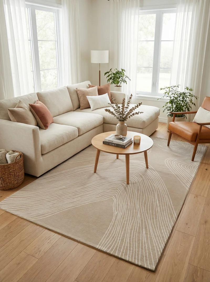 Tapis Lavable Scandinave Beige - Vesuvo