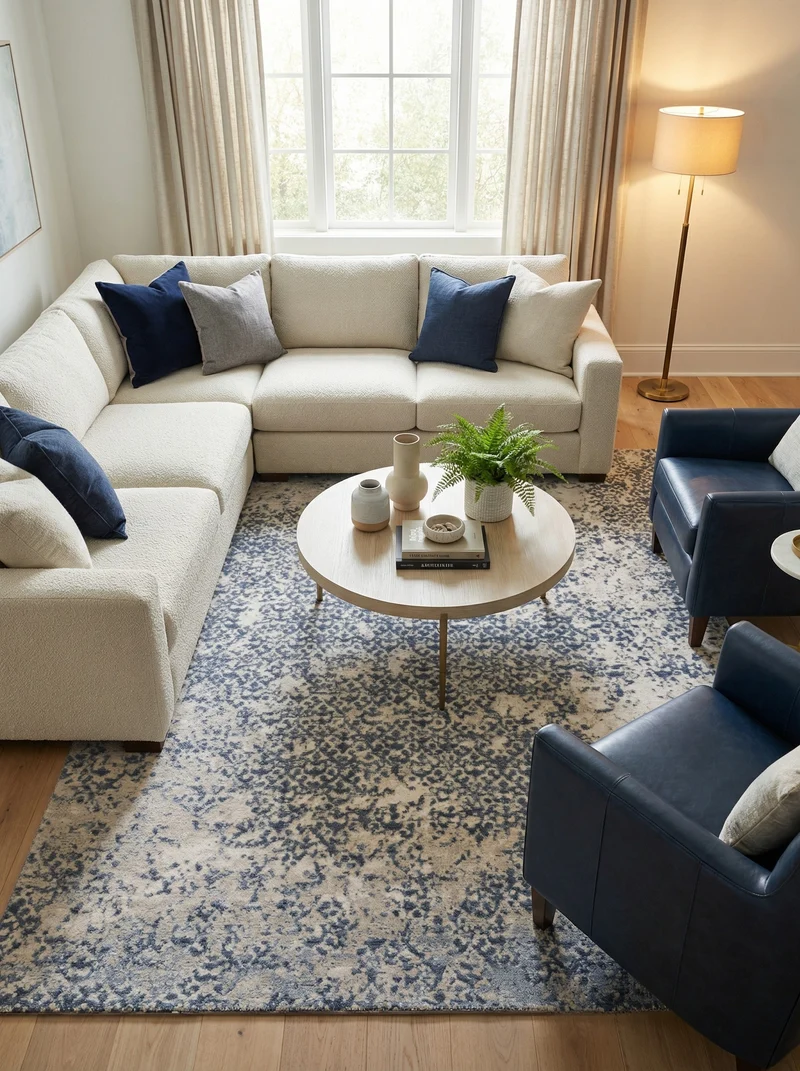 Tapis Lavable Vintage Bleu - Vasco