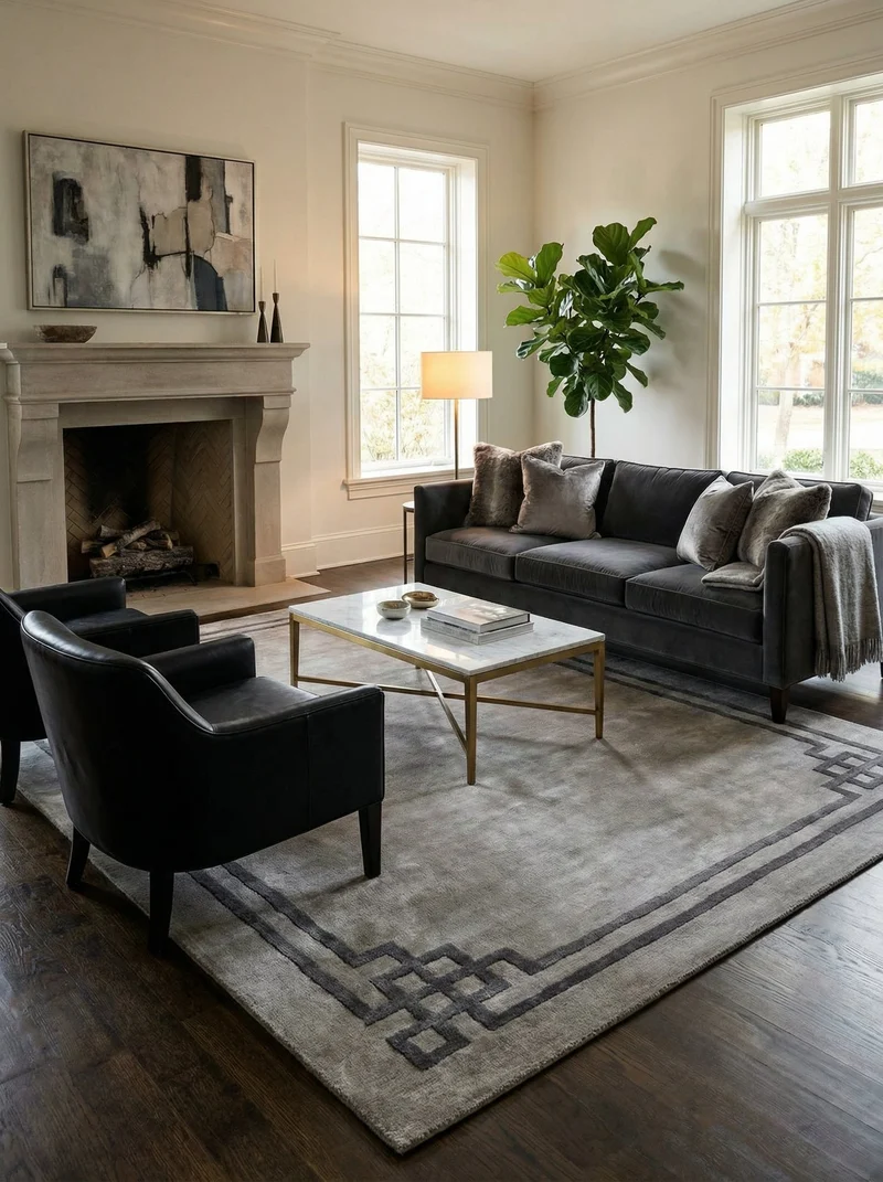 Tapis Viscose Gris Pierre - Murano
