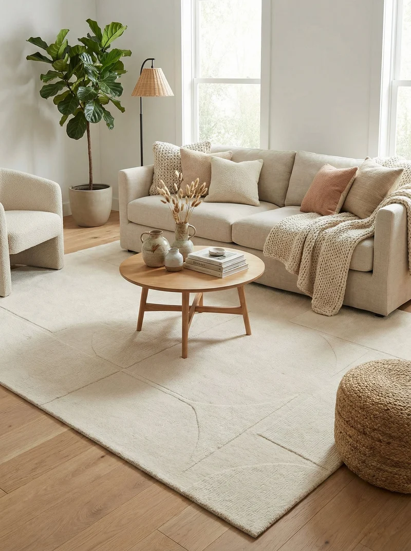 Tapis 100% Laine Ivoire - Sentiero