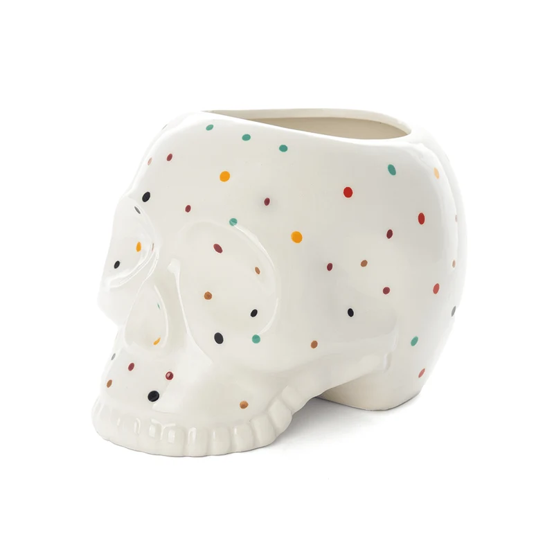 Macetero calavera "lunares"