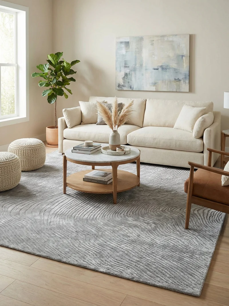 Tapis Viscose Gris Argenté - Grandio