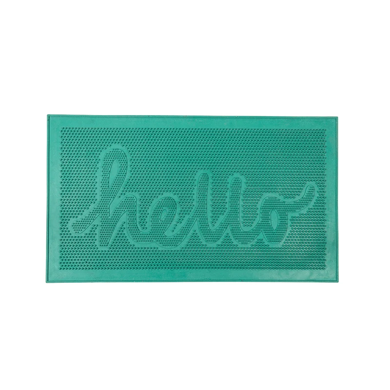 Felpudo de goma “Hello” verde